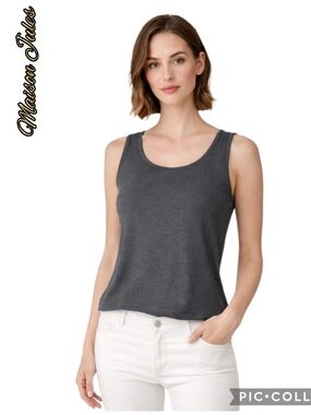 Maison Jules tank top steel grey fitted comfort fabric sz xxl nwt's